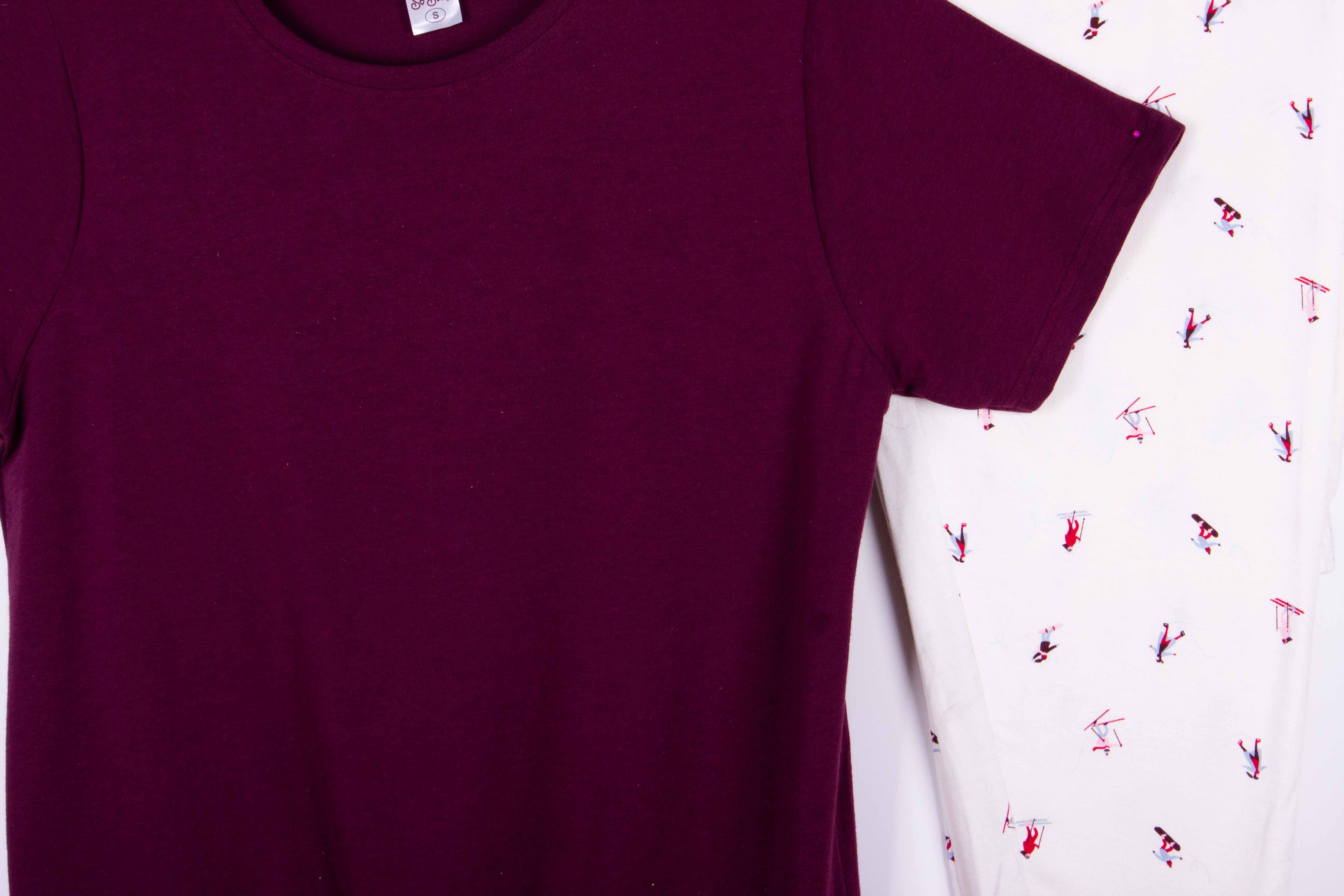 Burgundy Ski Print with Stylish Ribbon