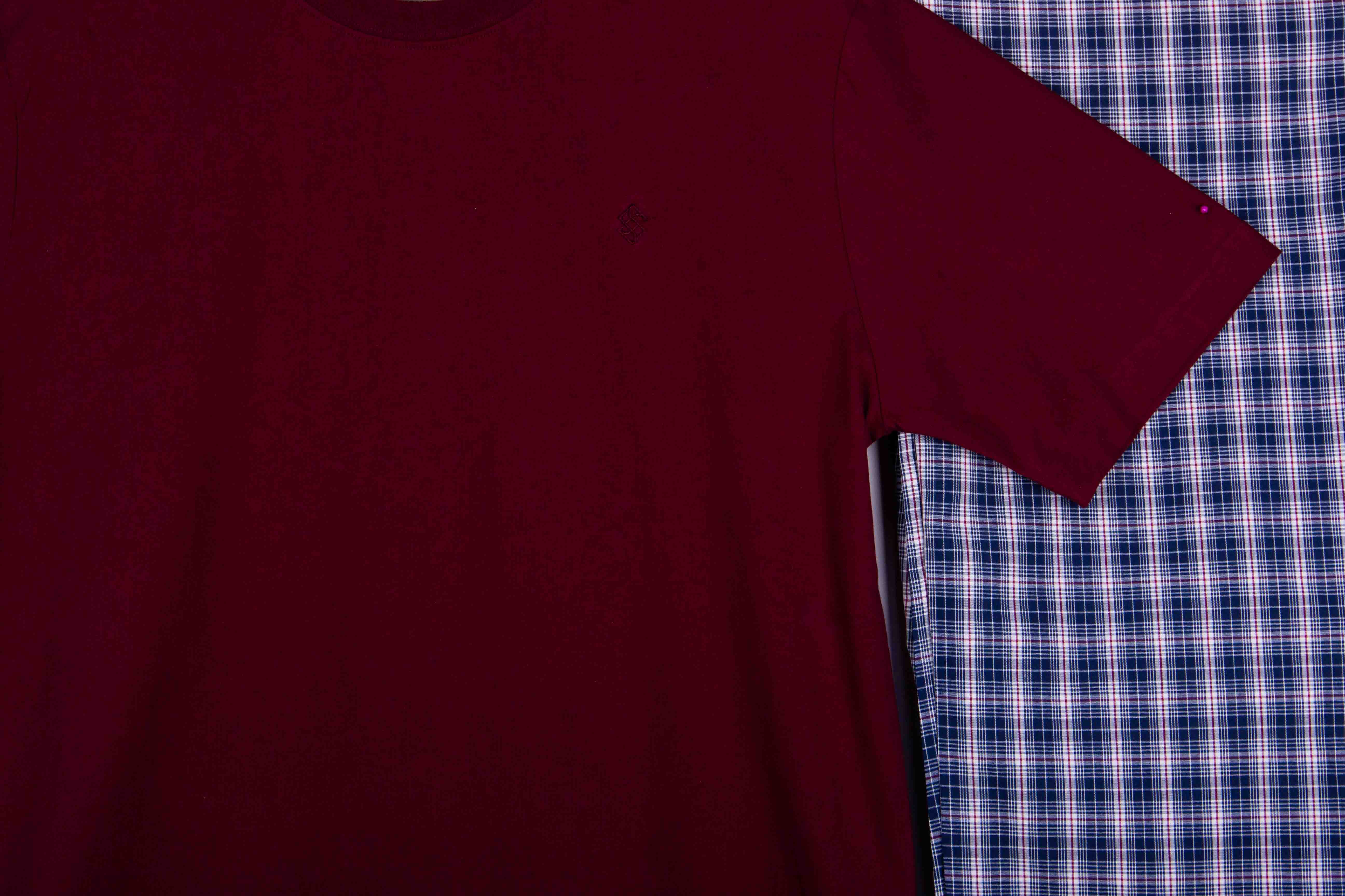 Maroon Blue Classic Plaid Check