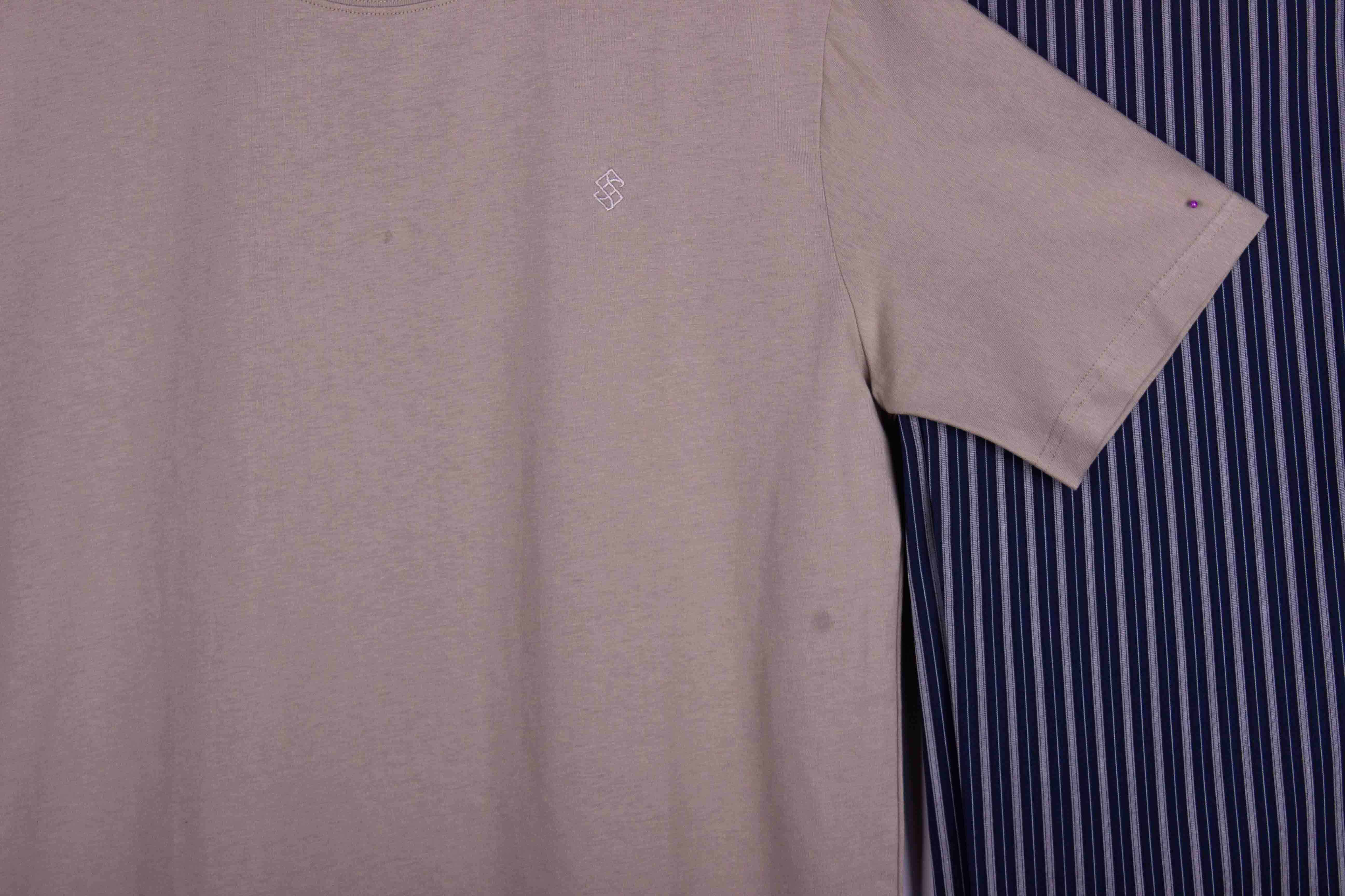 Mushroom Navy Pinstripe