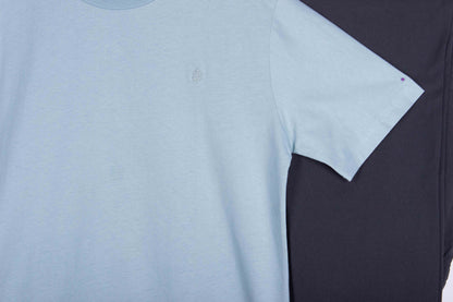 Light Blue Solid Cotton Pants