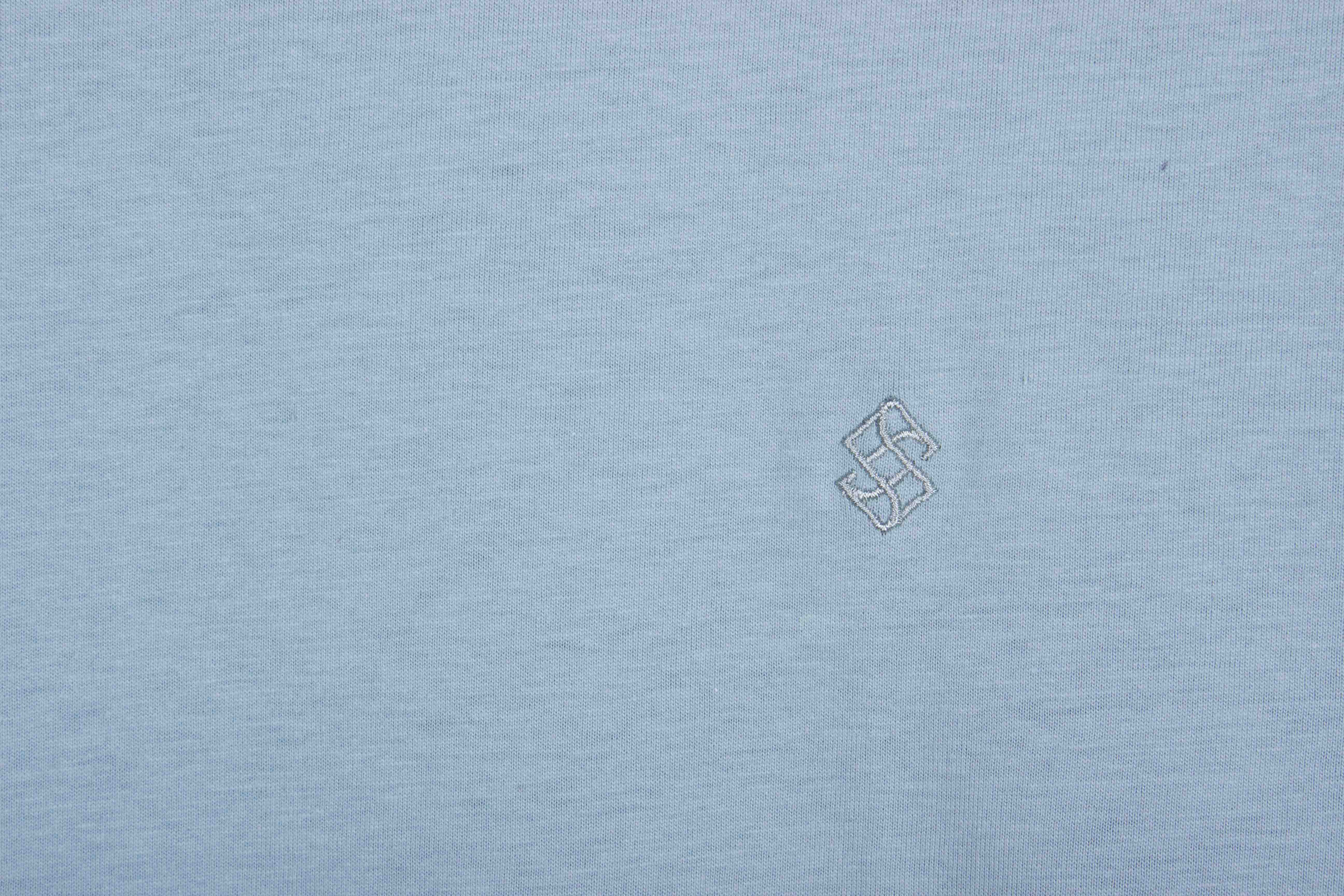 Light Blue Solid Cotton Pants