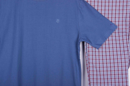 Denim Red Micro Gingham Check