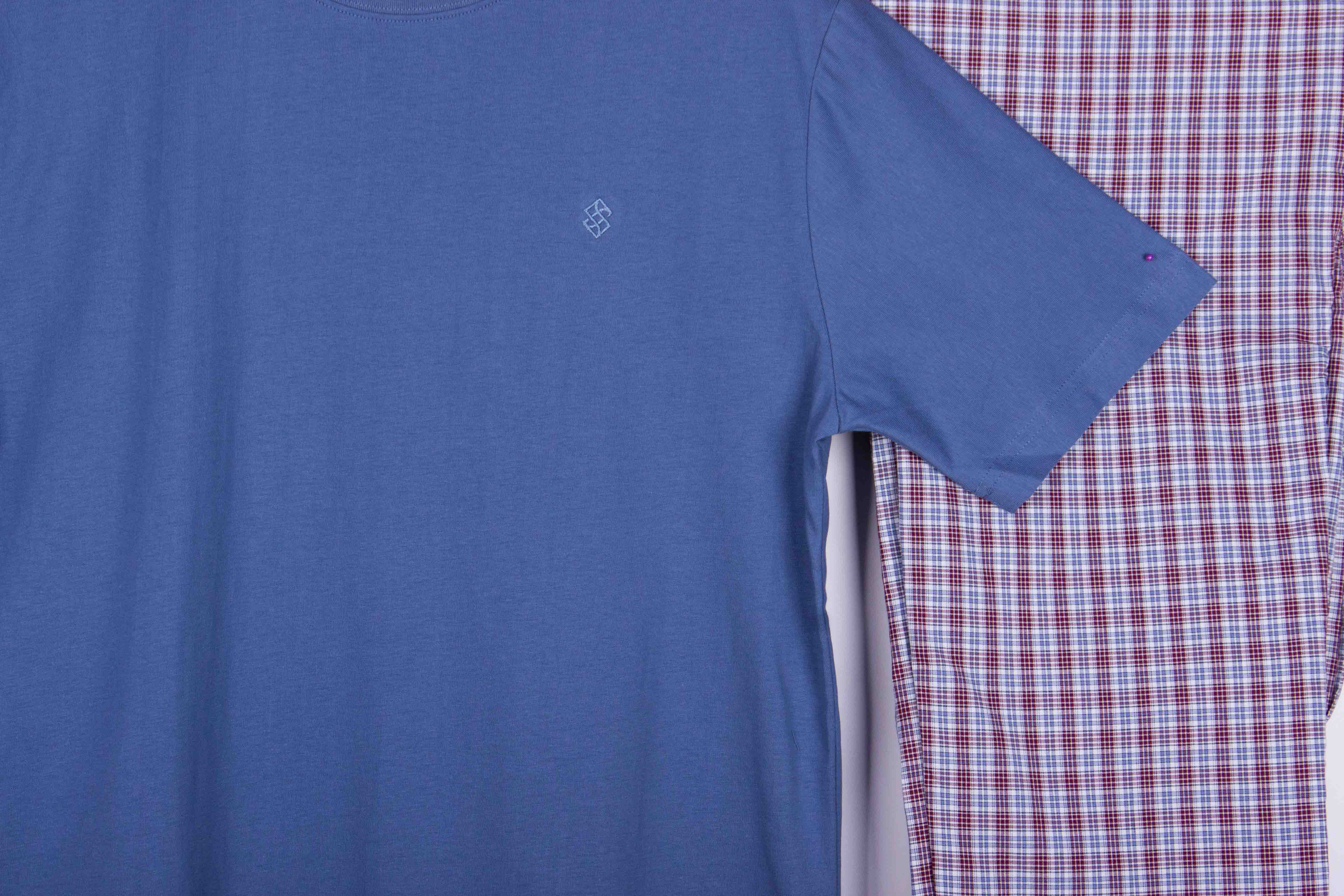 Denim Red Micro Gingham Check