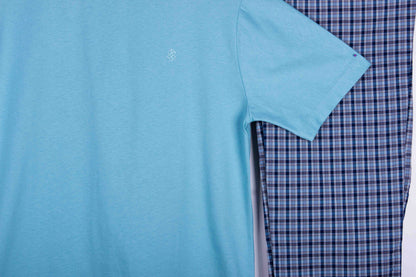 Sky Blue Plaid Grid Check