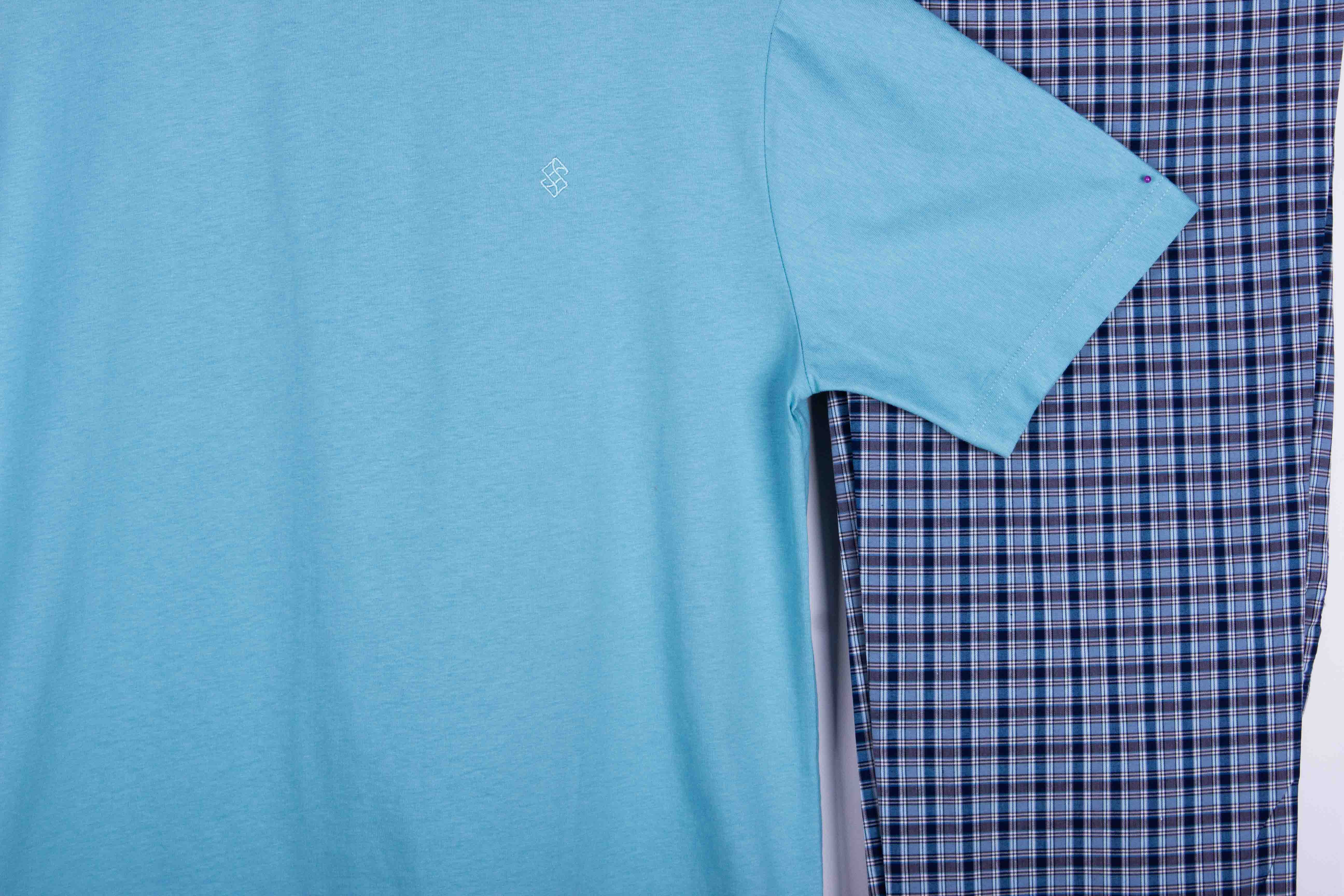 Sky Blue Plaid Grid Check