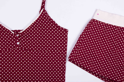 Burgundy Mini Hearts