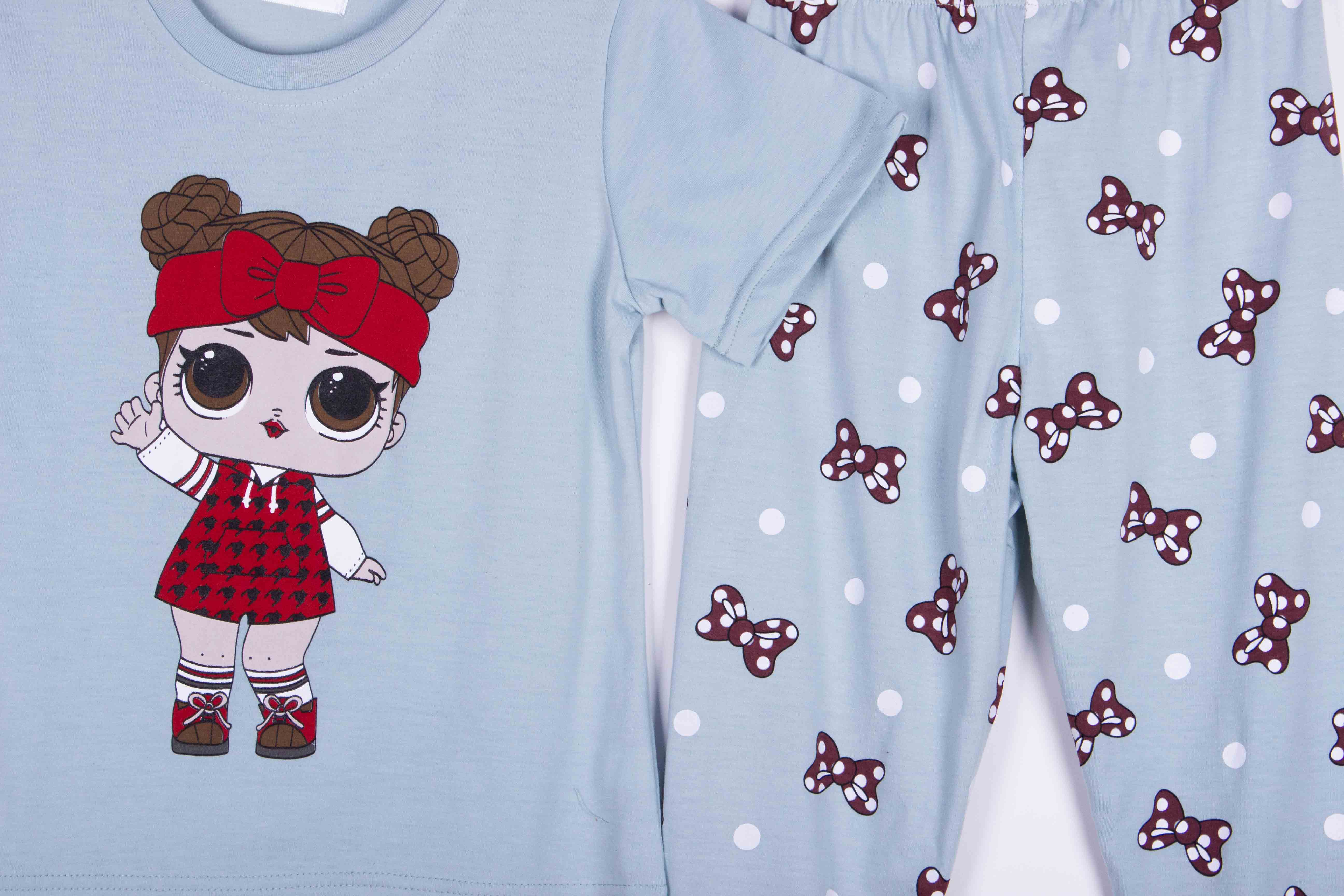 Blue Bow Polka Doll