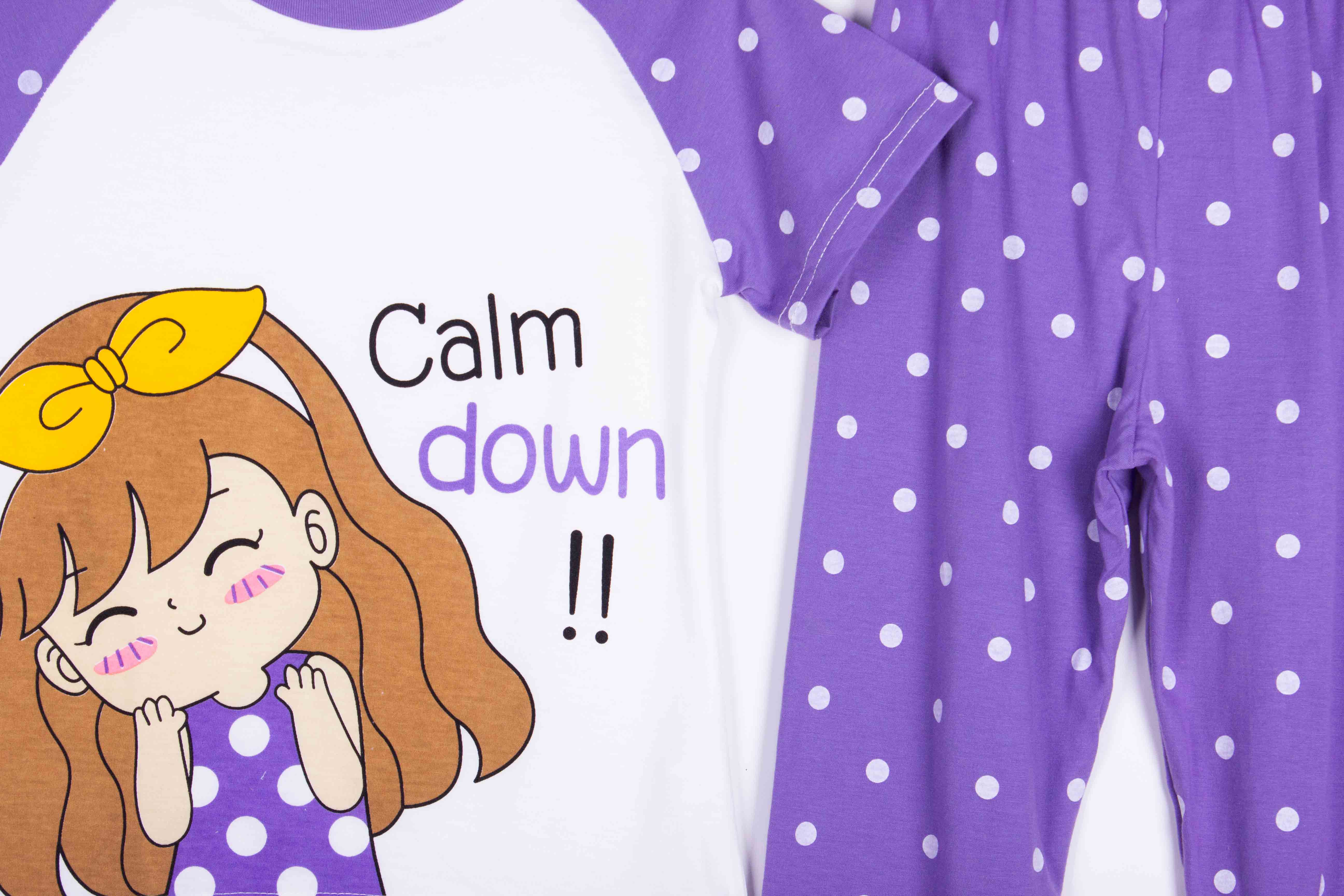 Calm Down Purple Polka