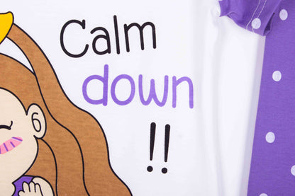 Calm Down Purple Polka
