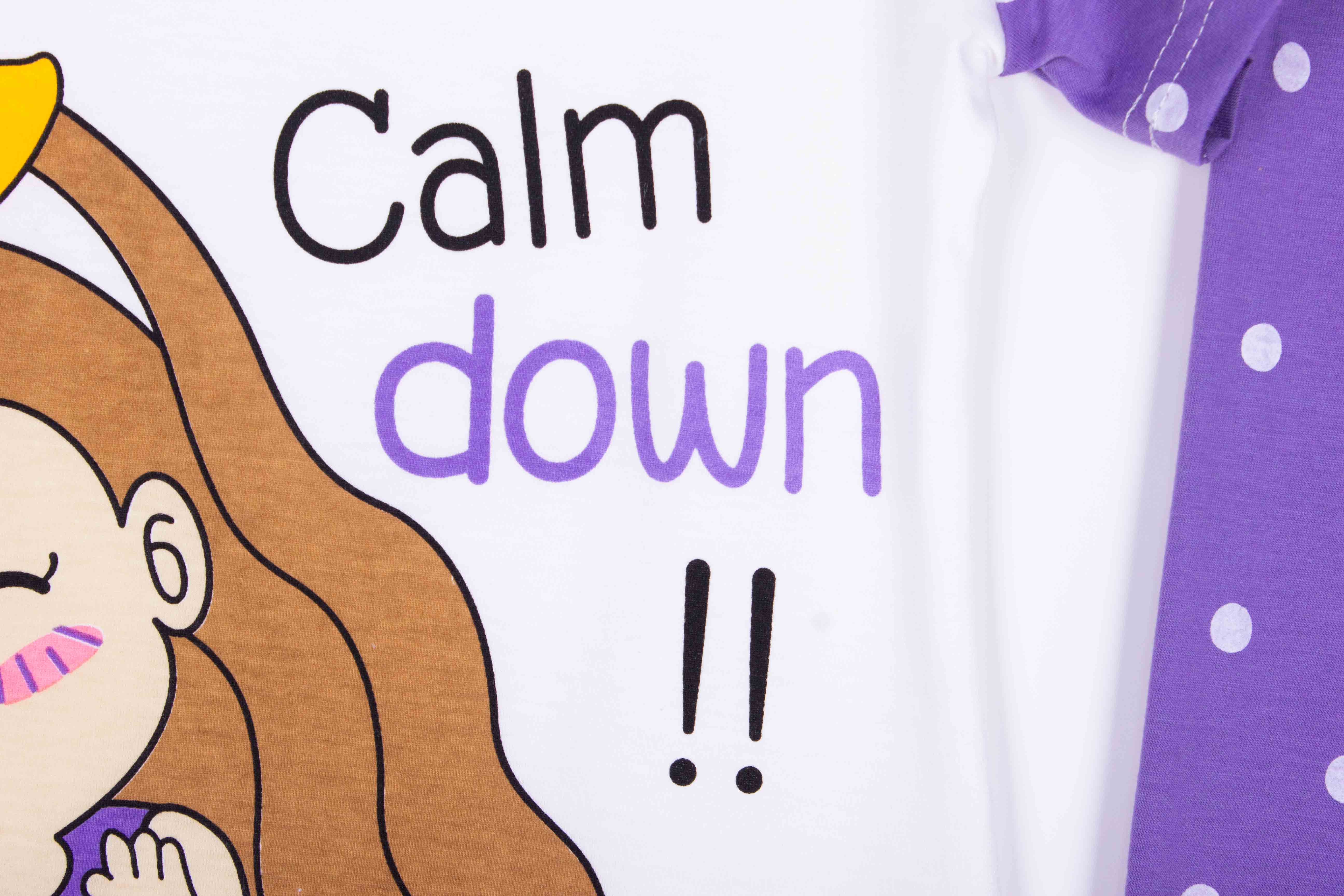 Calm Down Purple Polka