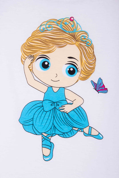 Girl Chasing Butterfly Blue
