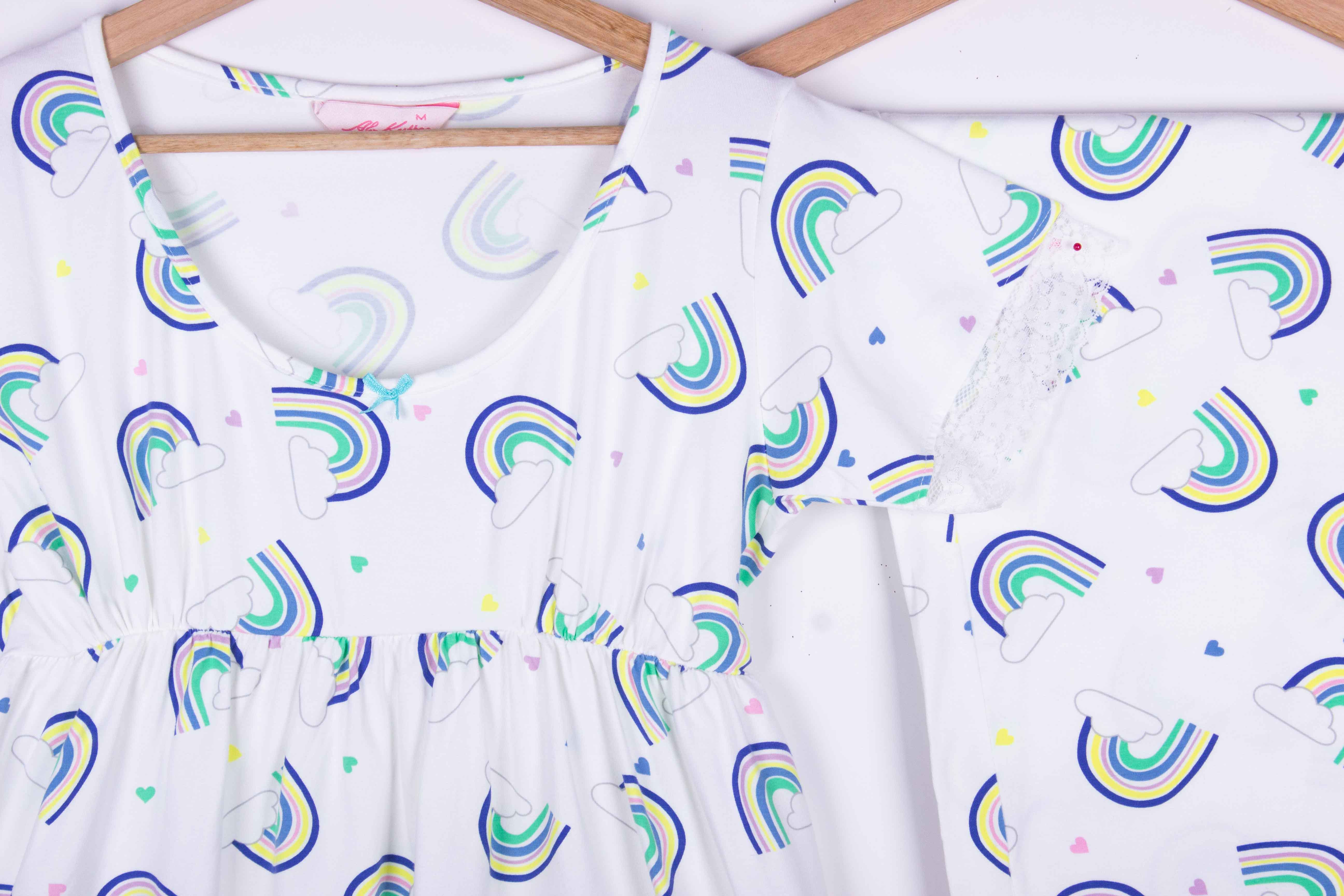 Rainbow Cloud Bermuda Pants