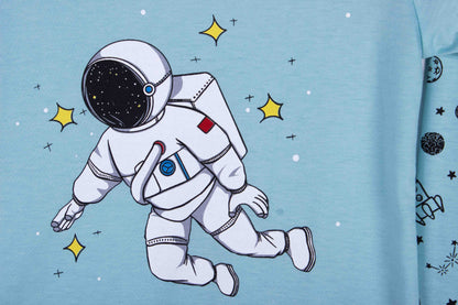 Teal Floating Astronaut