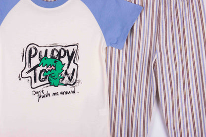 Blue Dino Town Stripes