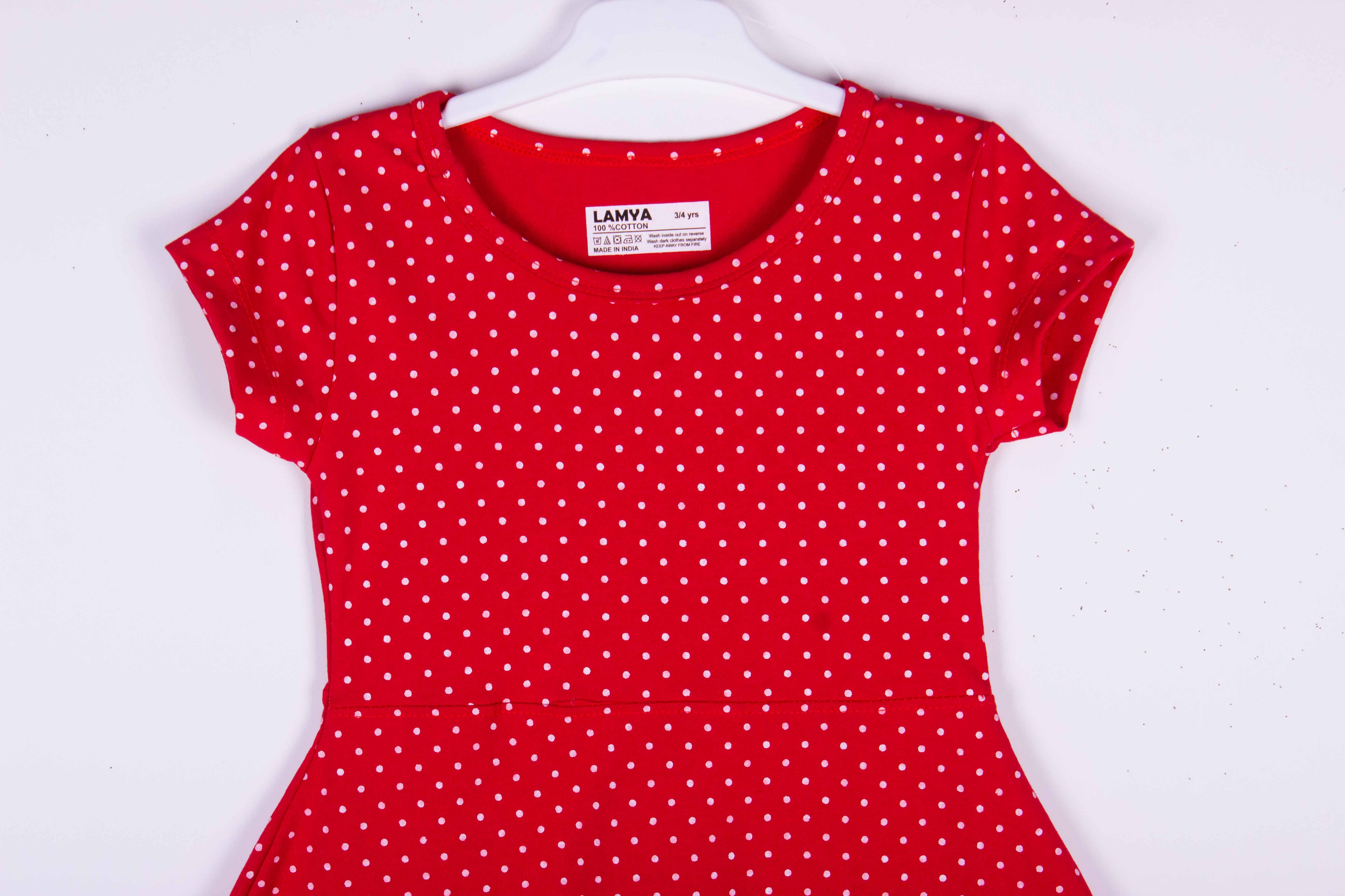 Classy Red Polka Dress