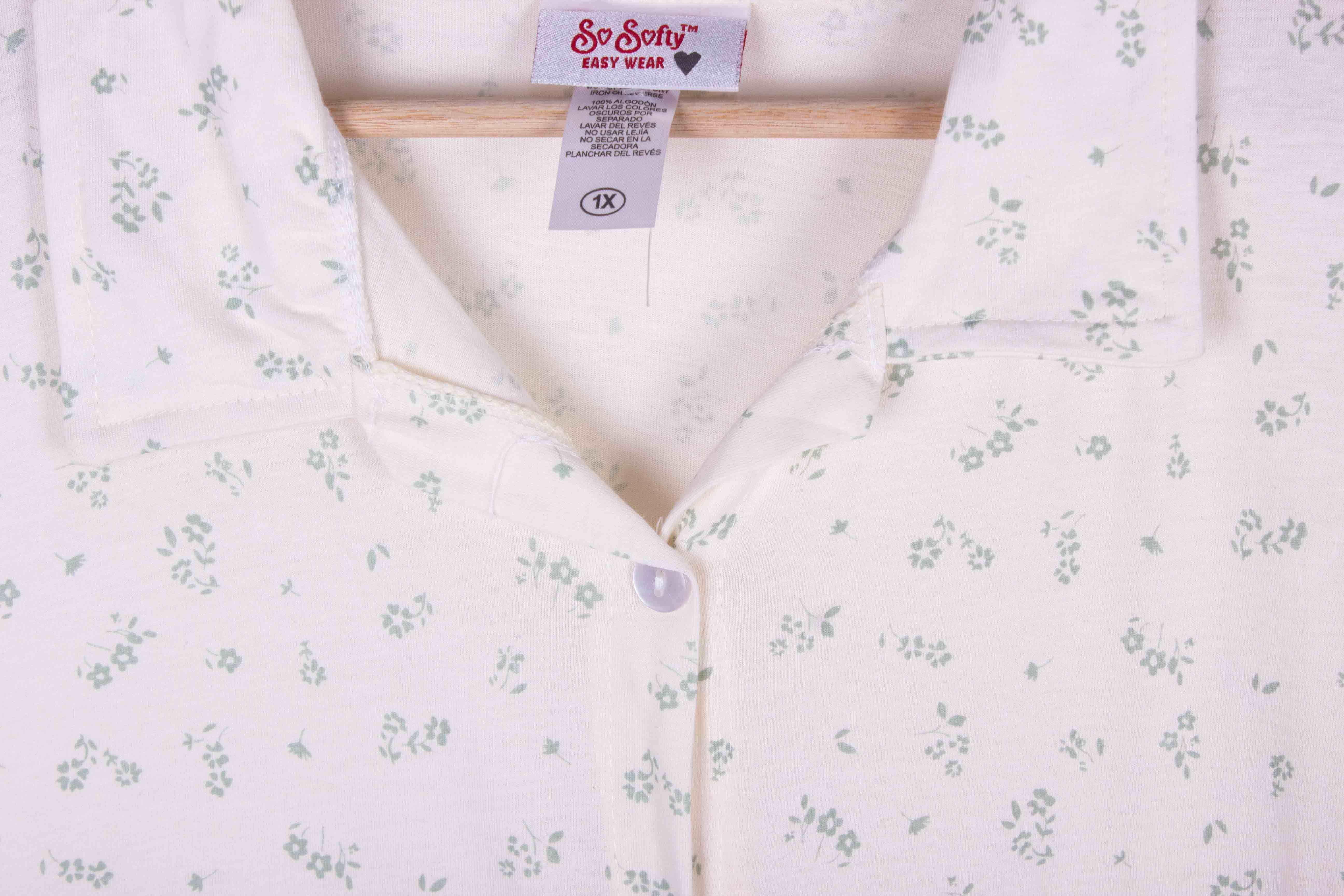 Soft Cotton Green Florals