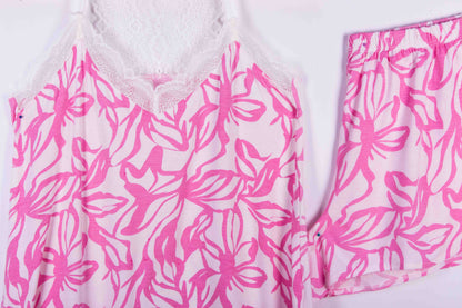 Soft Cotton Pink Lace Shorts