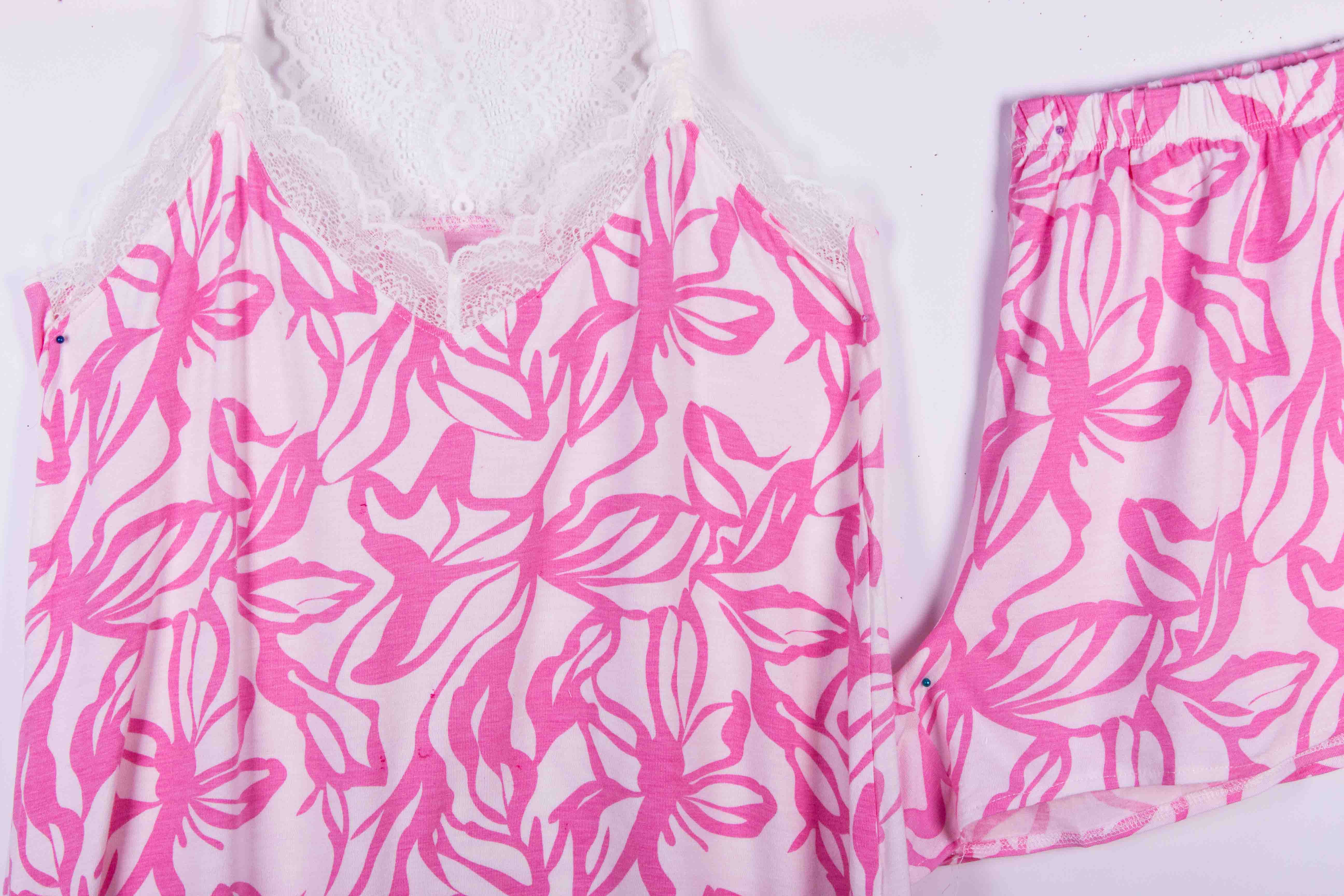 Soft Cotton Pink Lace Shorts