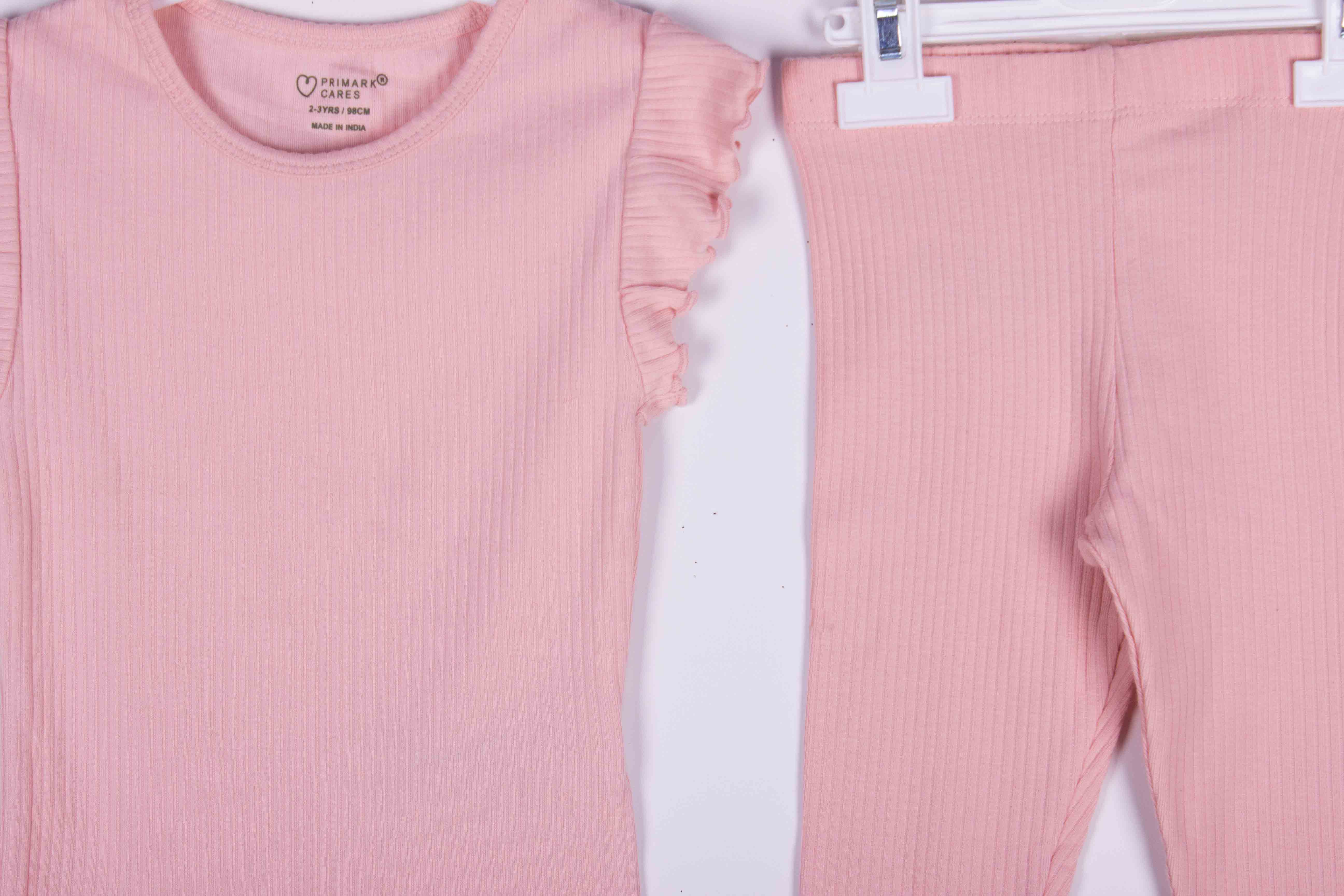 Ruffled Sleeve Cute Pink