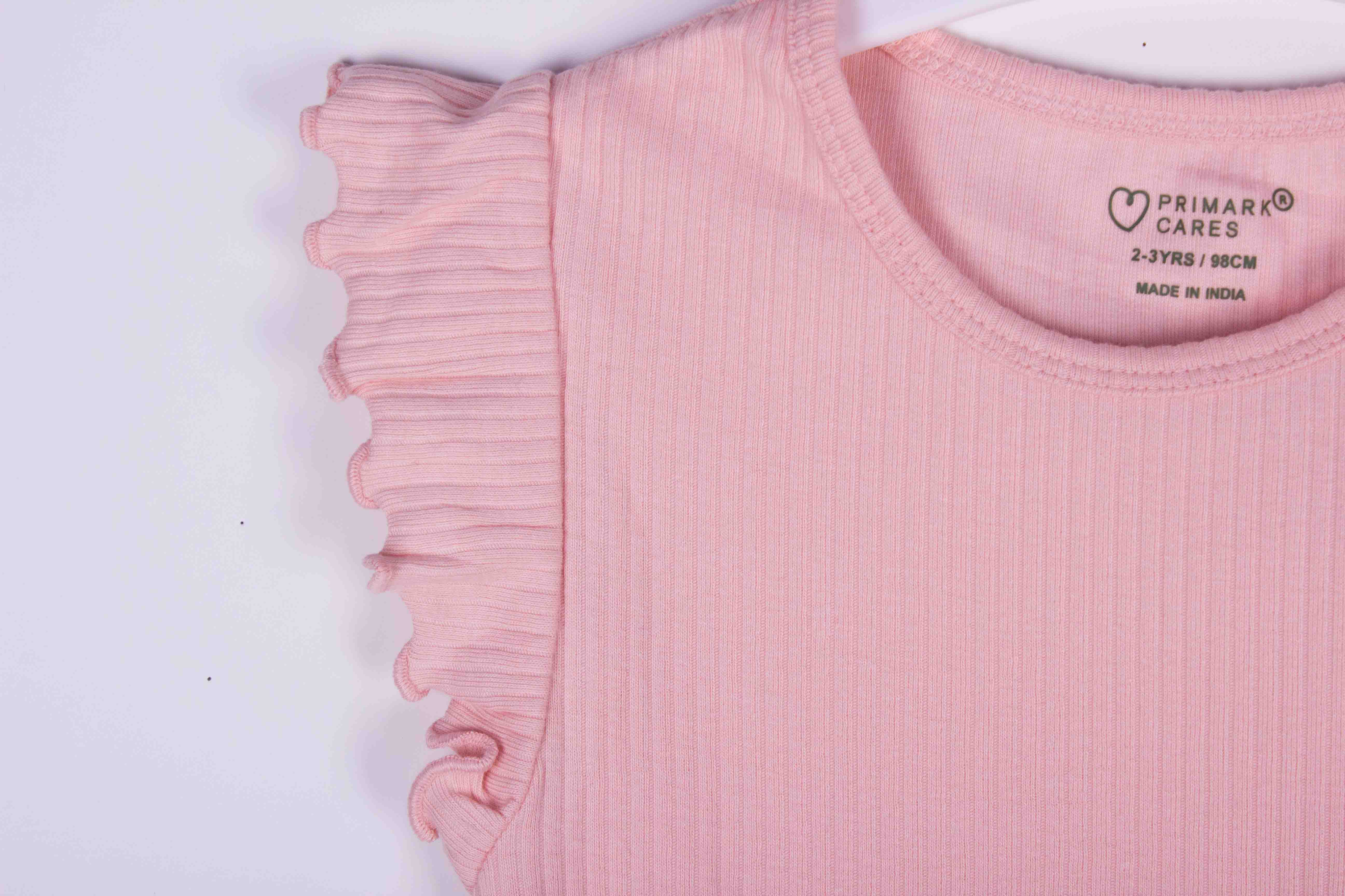 Ruffled Sleeve Cute Pink