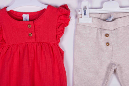 Red Ruffled Sleeves