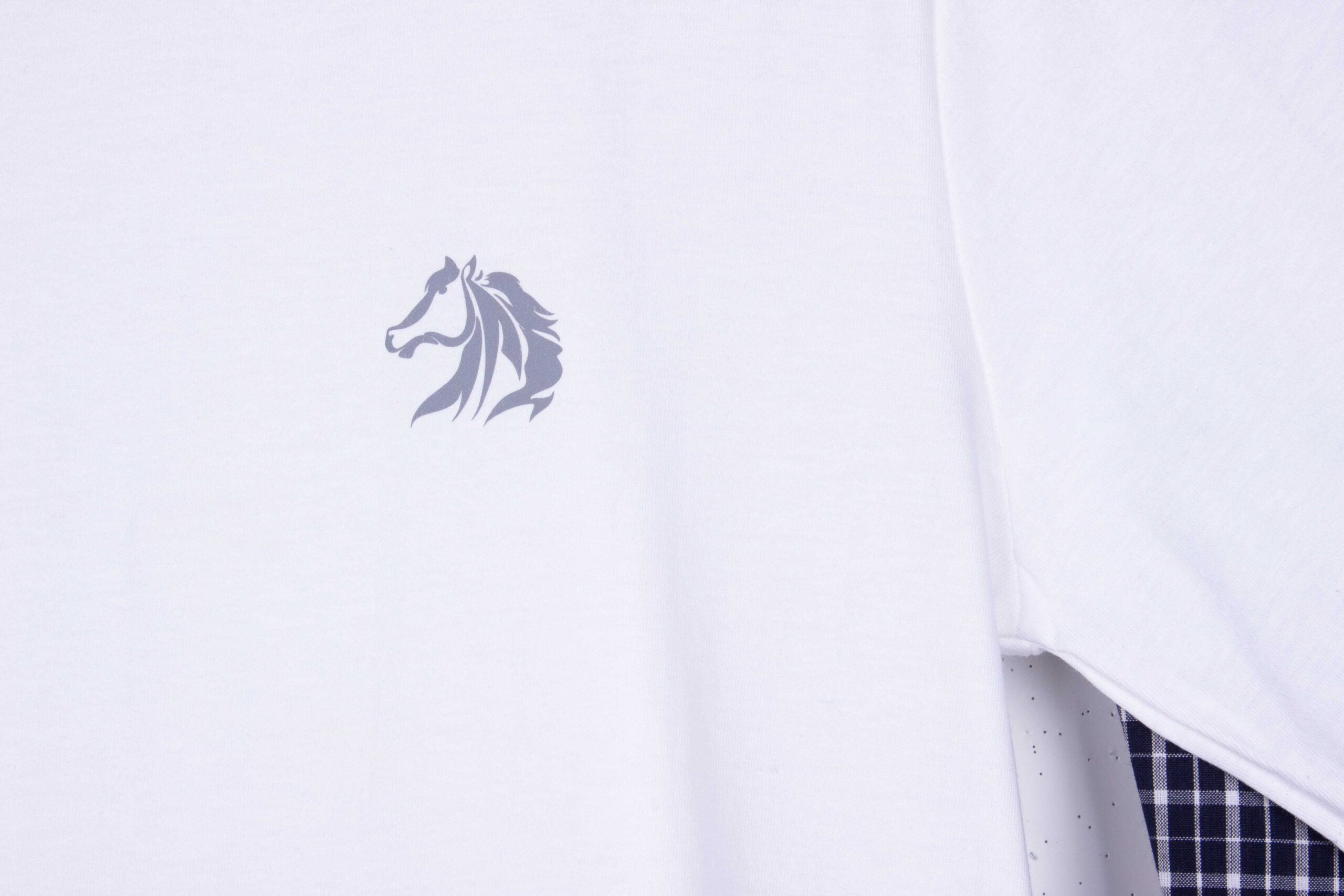 Pure White, Navy Buffalo Check