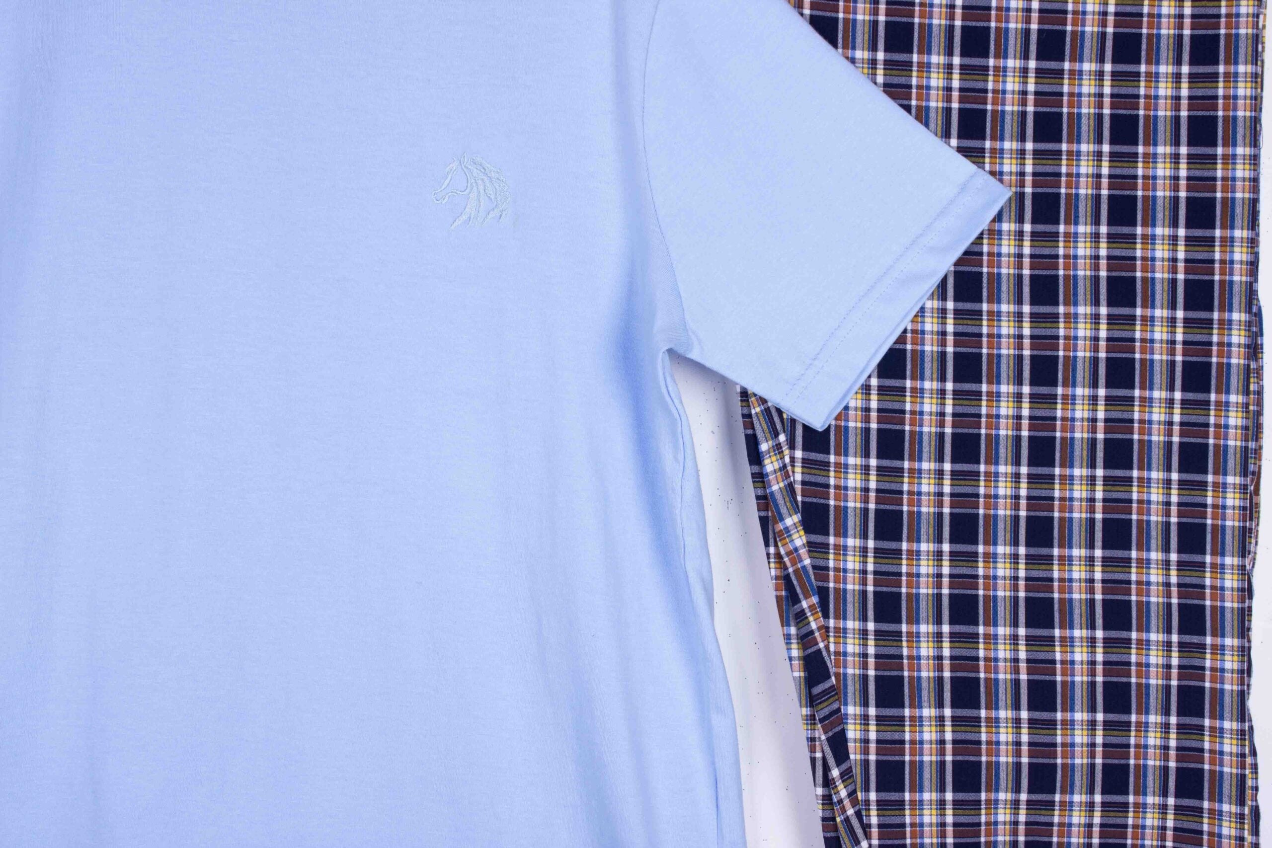 Steel Blue + Blue White Gingham Check (Match with Dads)
