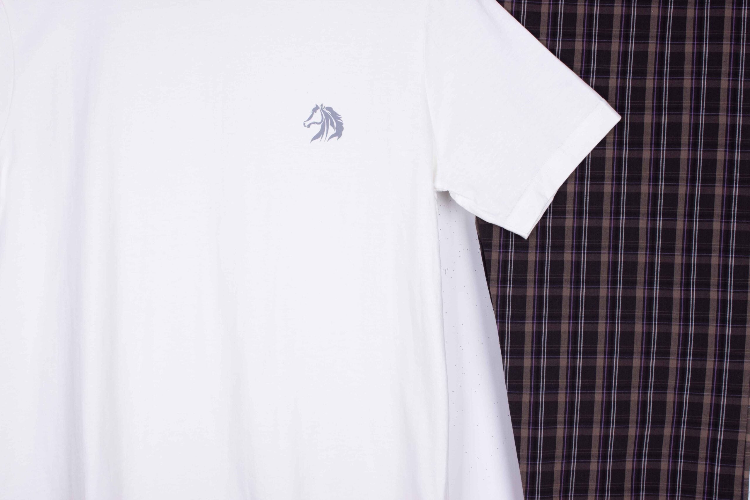 Pure White, Earth Tone Plaid