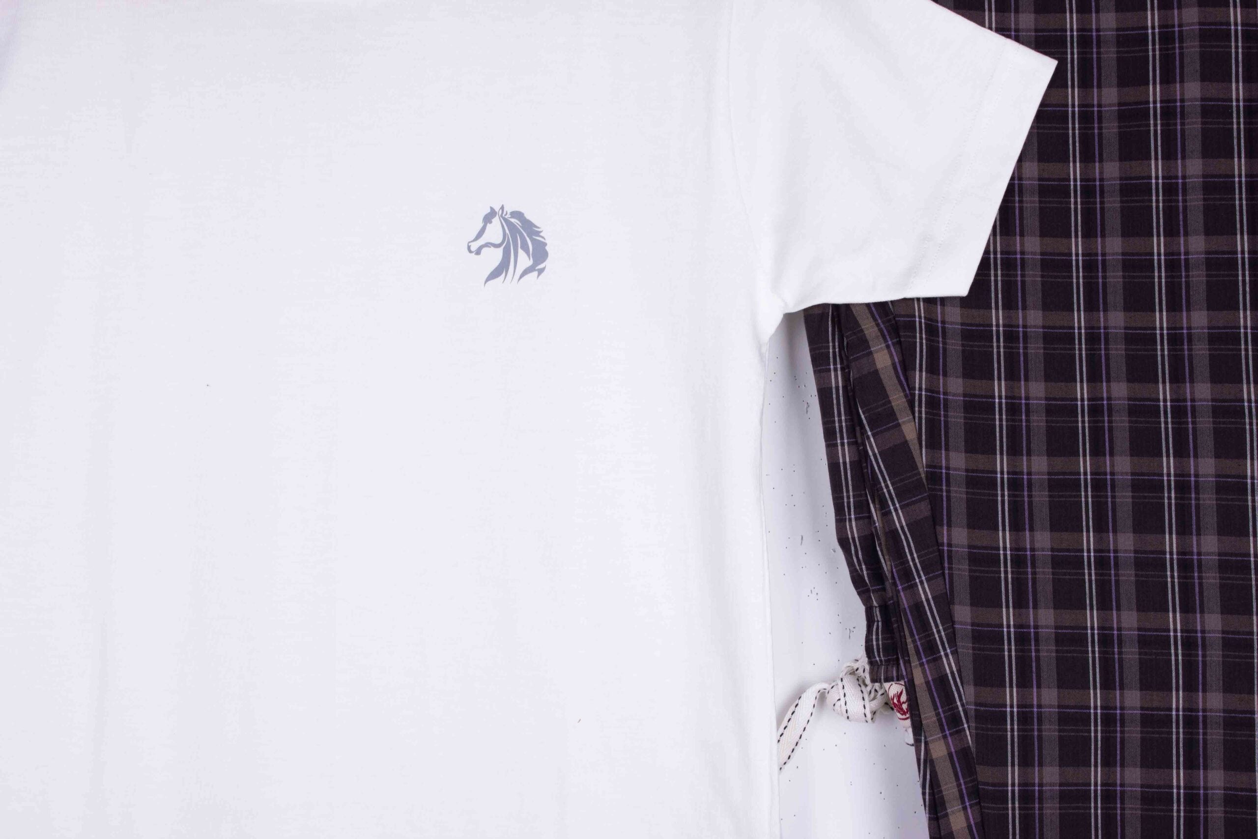 Pure White + Earth Tone Plaid (Match with Dads)