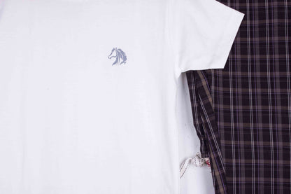 Pure White + Earth Tone Plaid (Match with Dads)