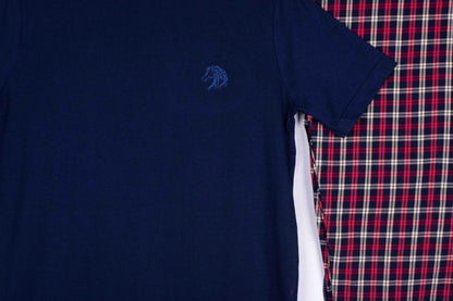 Navy Blue, Red Cream Tartan