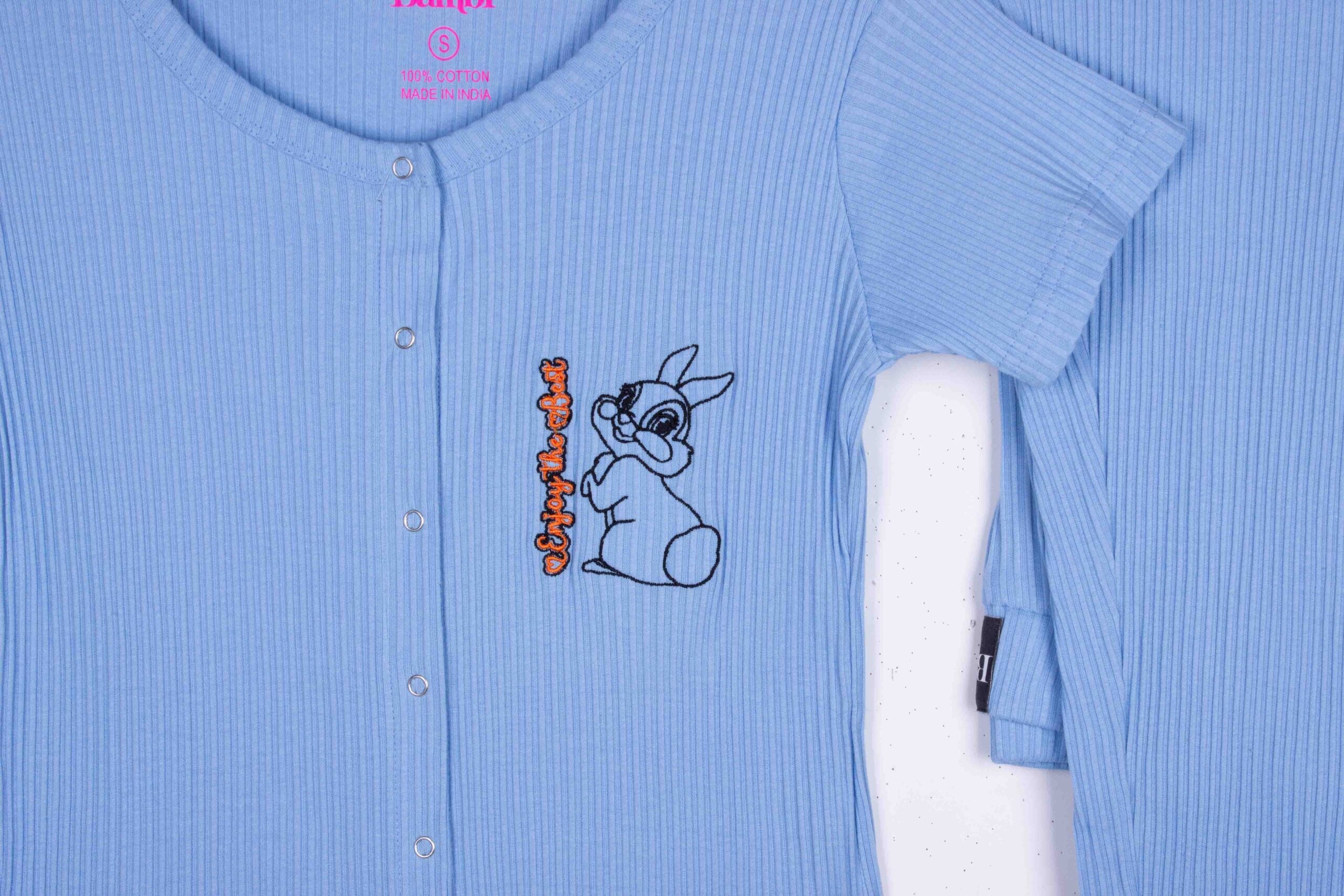 Cozy Thumper (Blue - Ribbed Cotton)