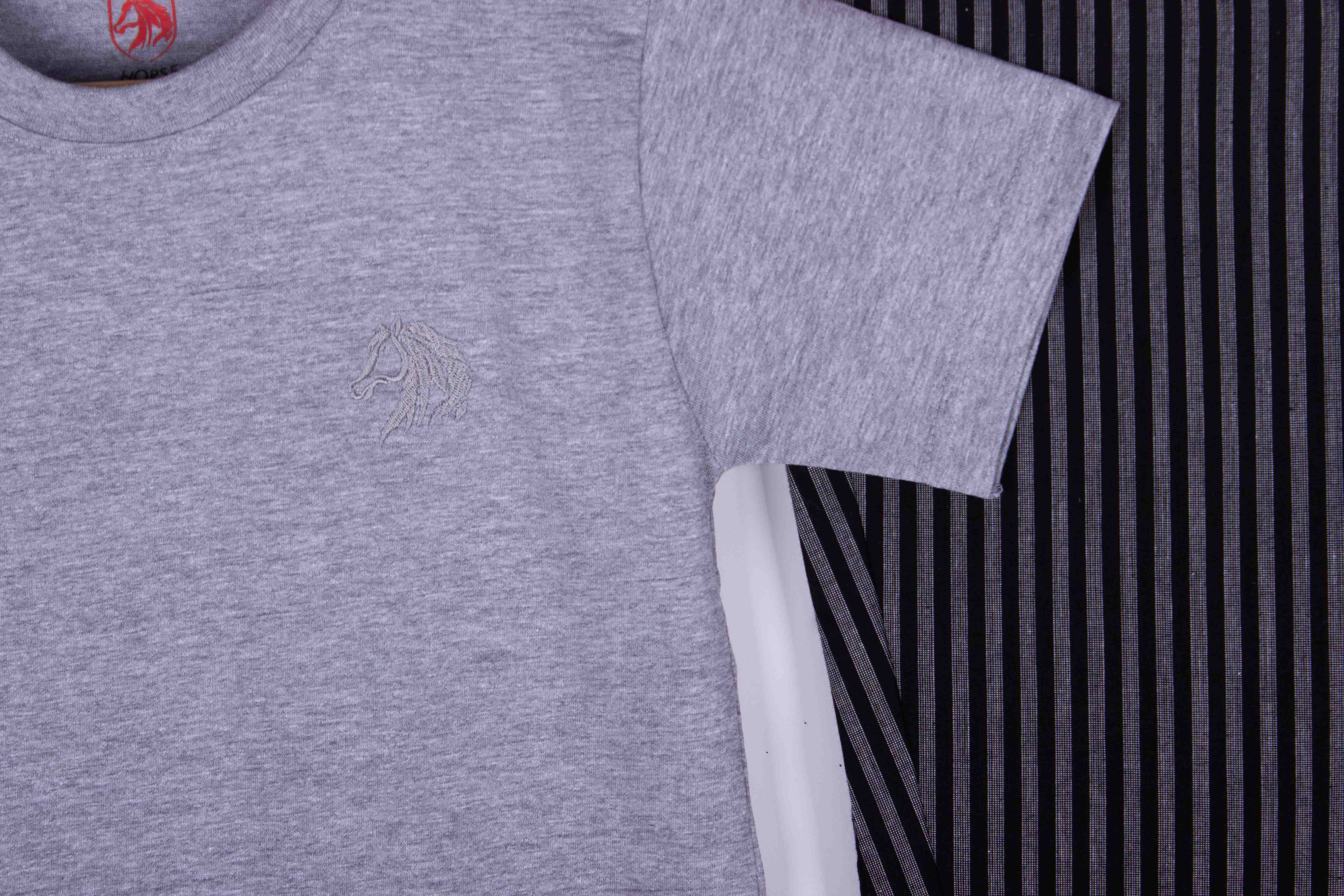Heather Grey Charcoal Stripe