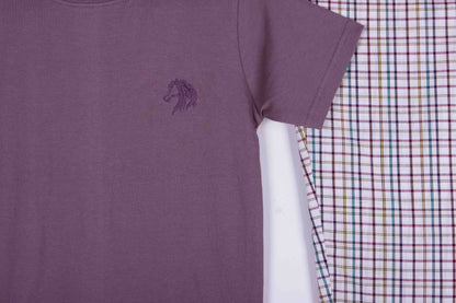 Mauve Tee Micro Check Pajamas