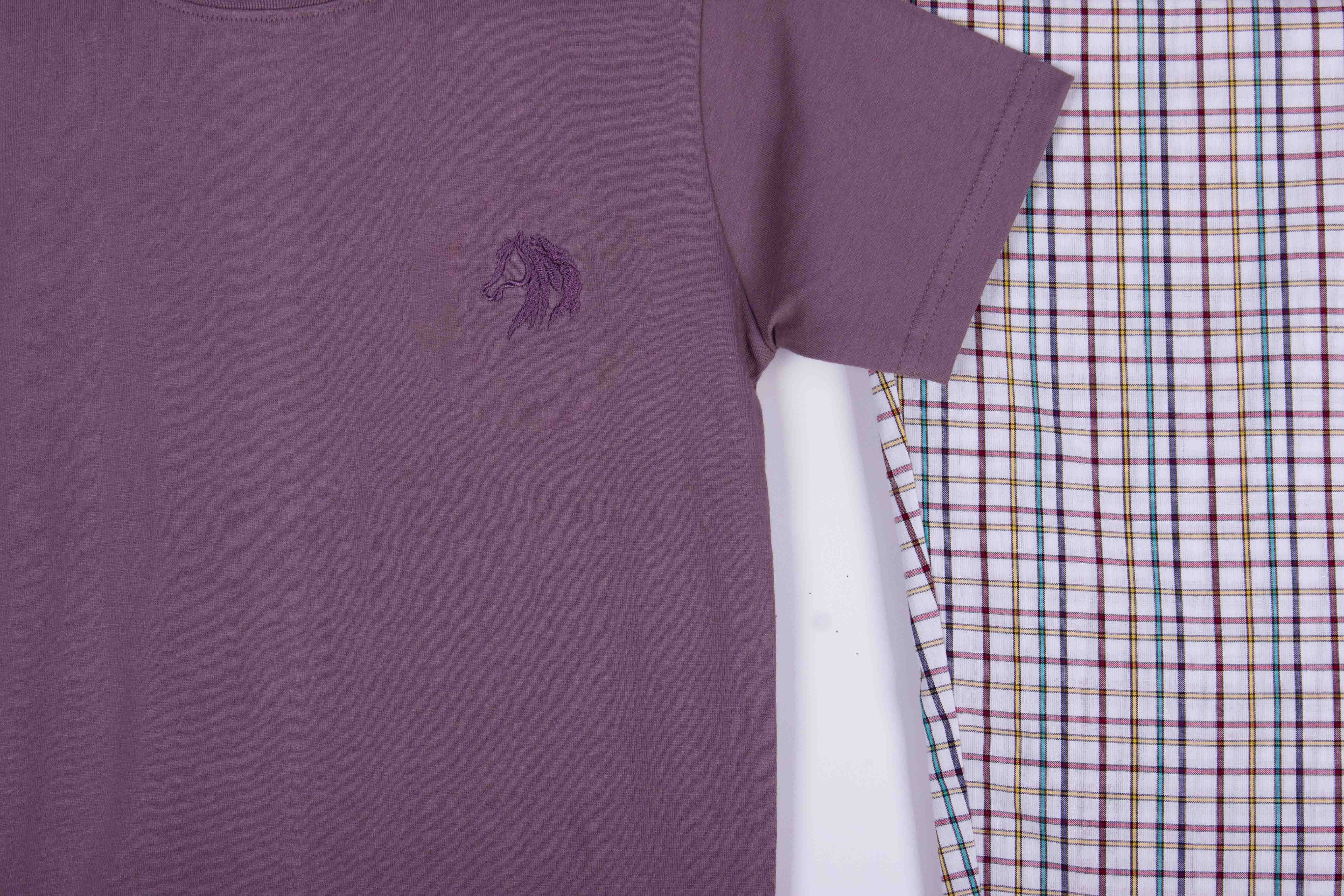 Mauve Tee Micro Check Pajamas