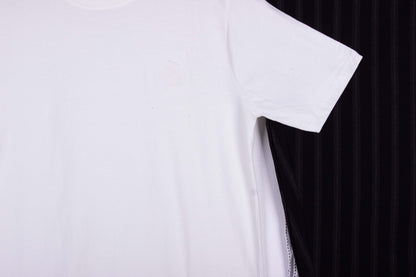 White Tee Black Stripe Pajamas