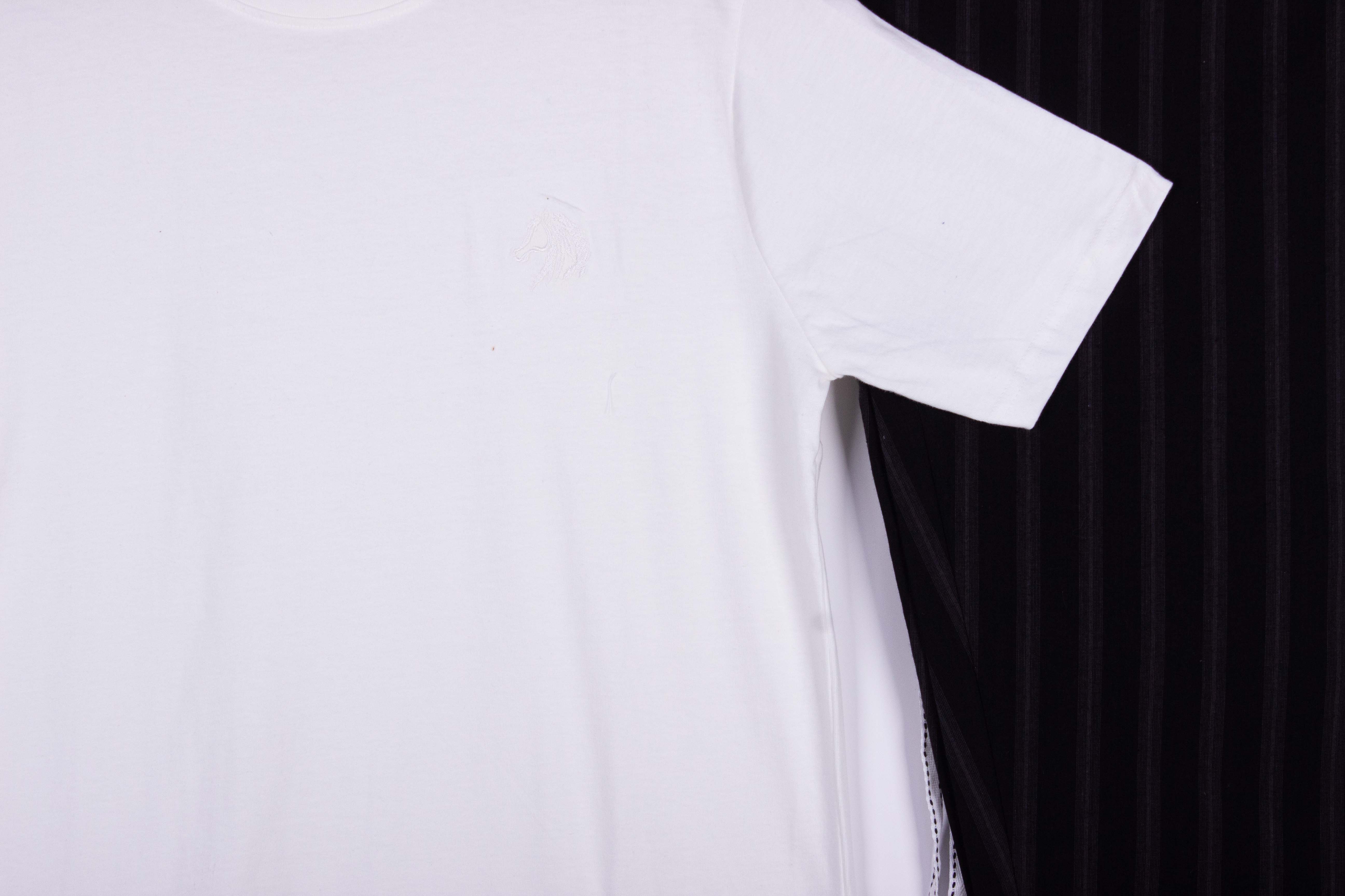 White Tee Black Stripe Pajamas