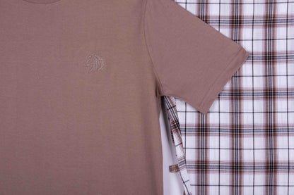 Mocha Tee Brown Windowpane Pajamas