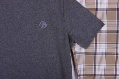 Charcoal Tee Heritage Plaid Pajamas