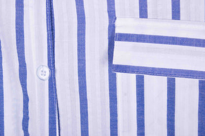 Blue Stripe Button Up Shorts
