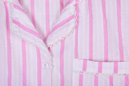 Pink Stripe Button Up Shorts