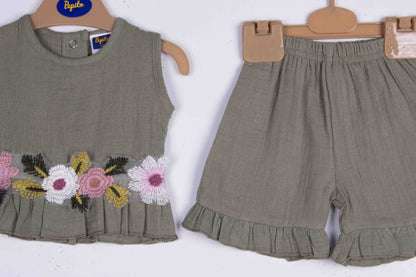 Olive Green Floral Baby