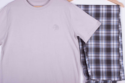 Stone Tee Grey Tartan Pajamas
