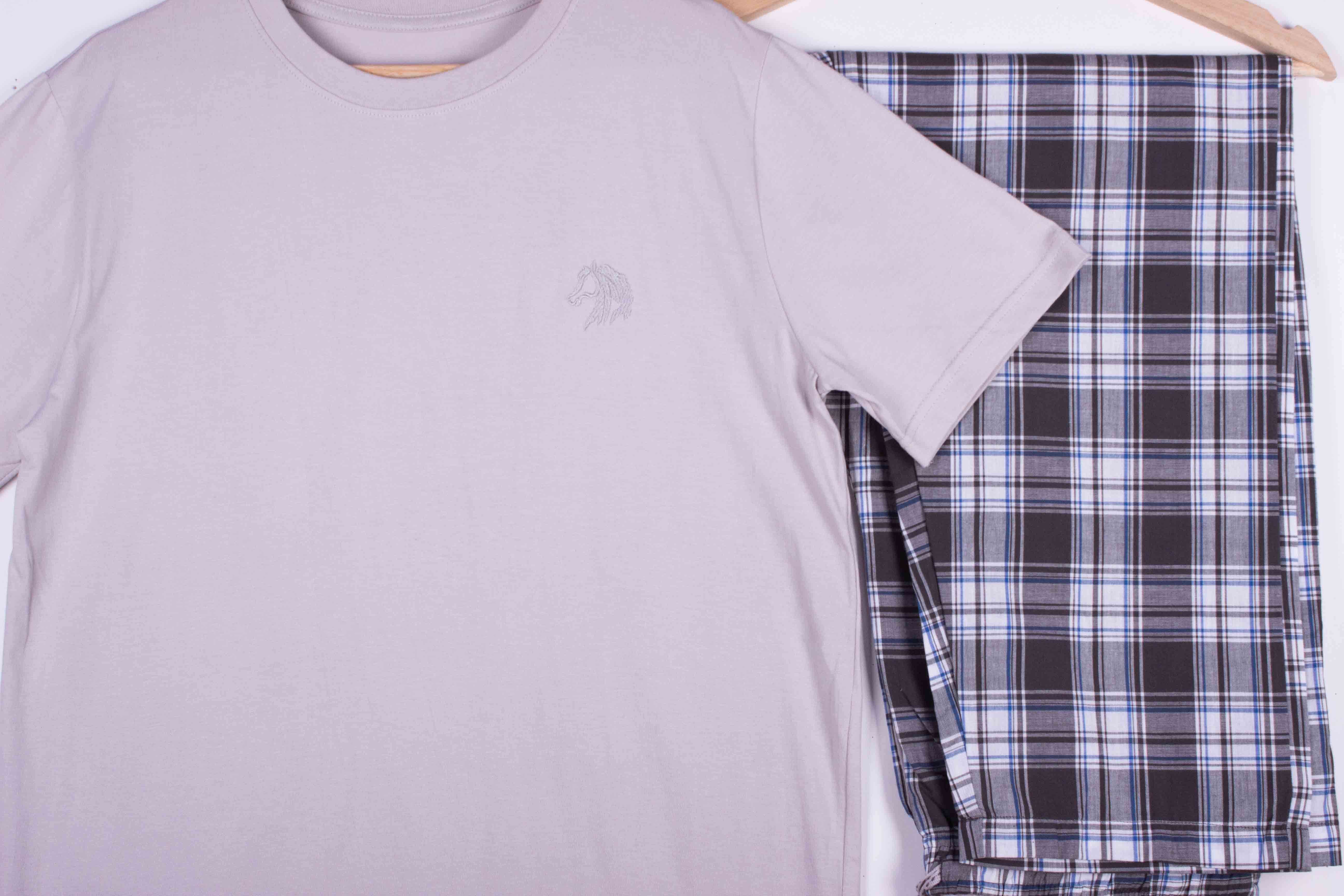 Stone Tee Grey Tartan Pajamas