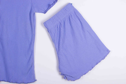 Periwinkle Ribbed Shorts