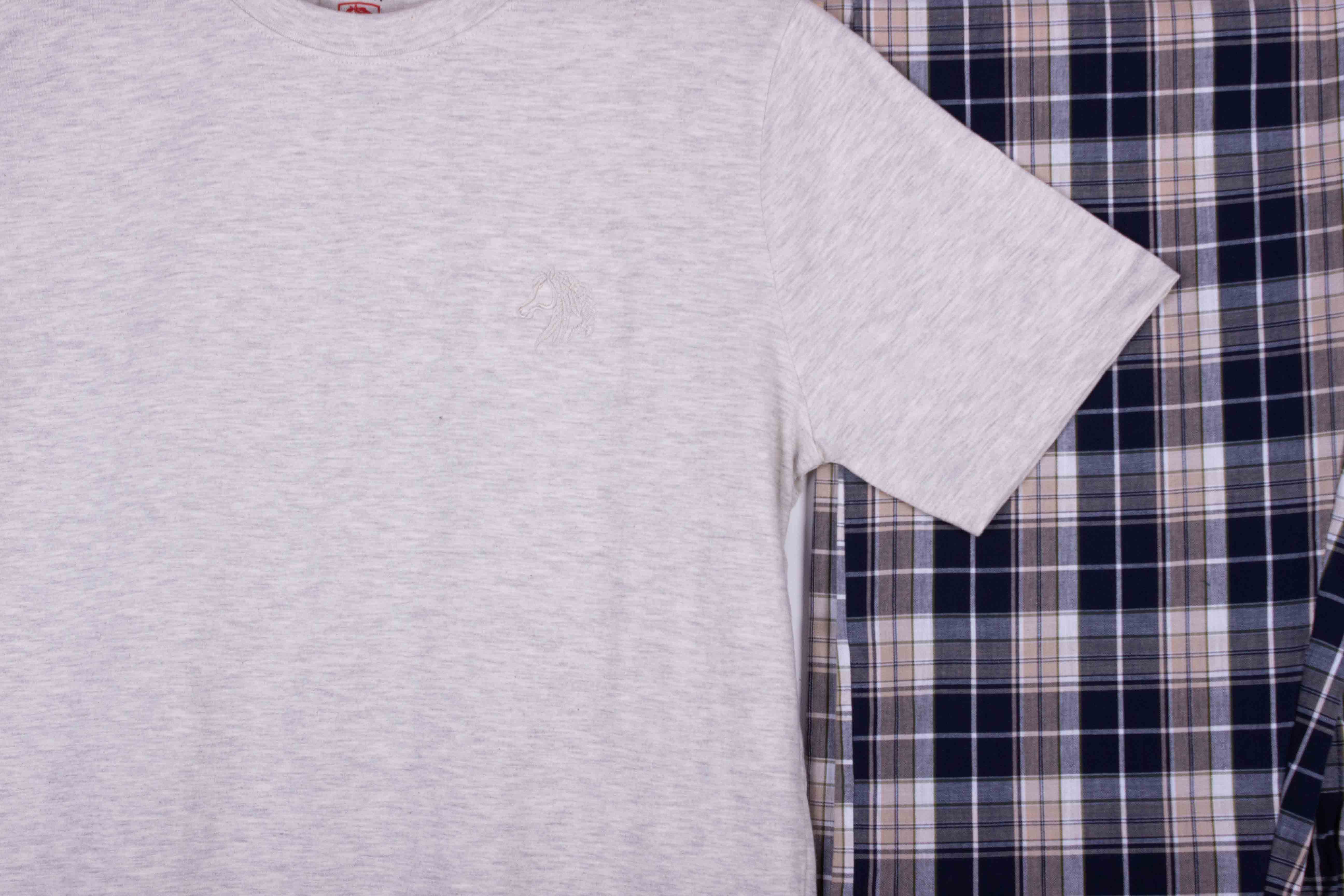 Heather Grey Navy Sand Tartan Pajamas