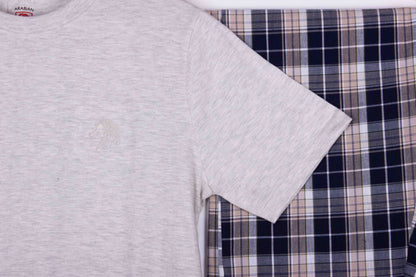 Heather Grey Navy Sand Tartan Pajamas