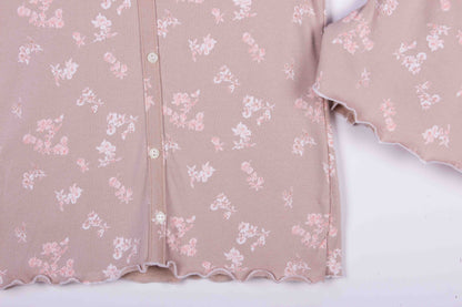 Dusty Rose Bloom Button Up Shorts