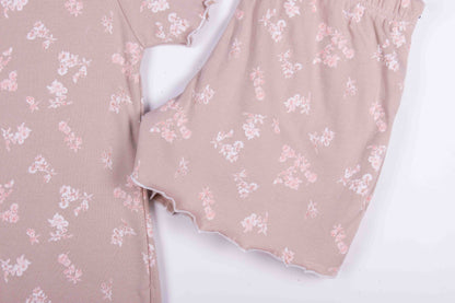 Dusty Rose Bloom Button Up Shorts