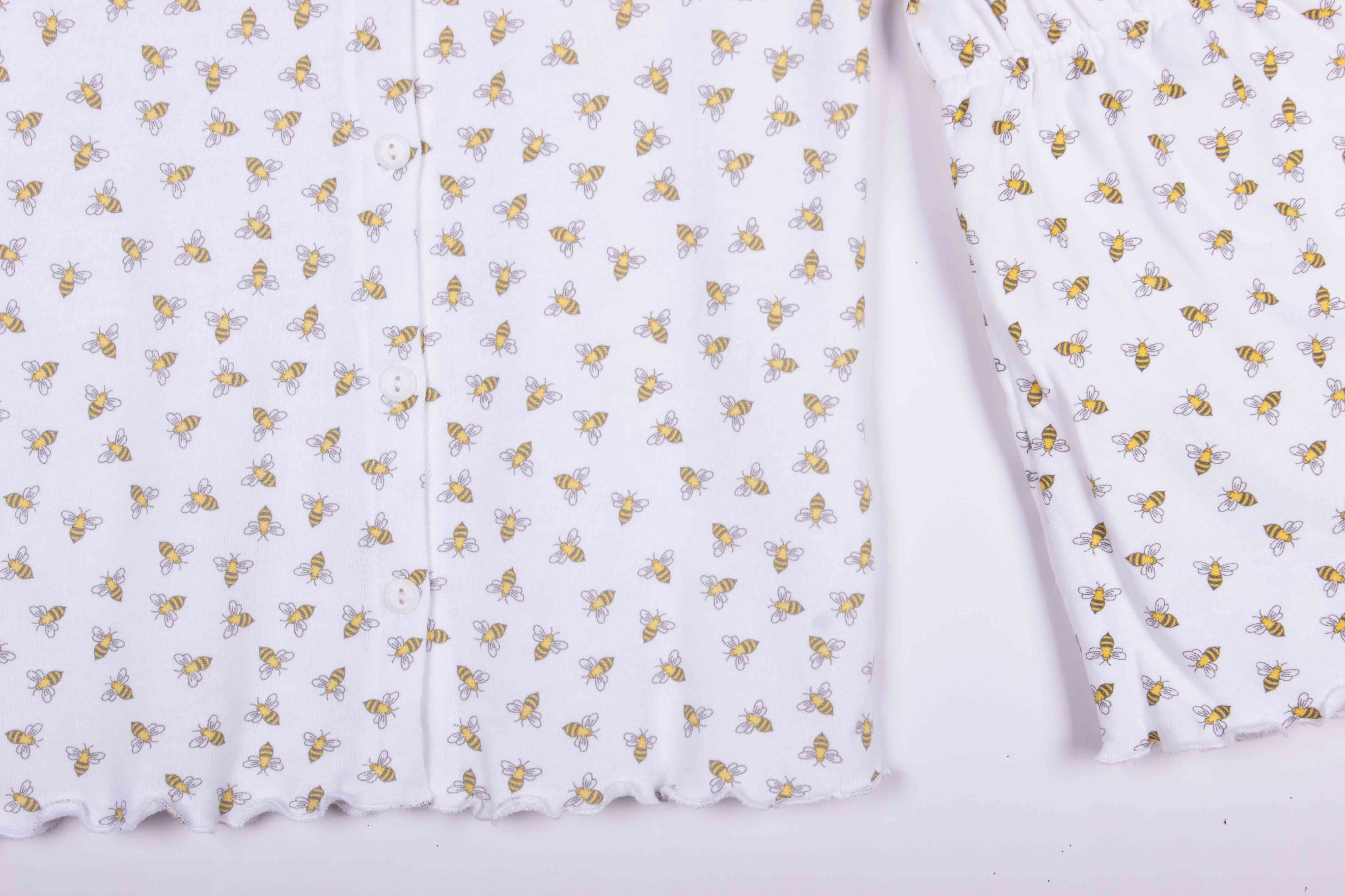 Tiny Bees Cute Button Up Shorts